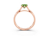 Rose gold Pear Cut Peridot Solitaire Twist Band Prong Setting Ring_39