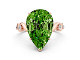 Rose gold Pear Cut Peridot Solitaire Twisted Band with Round  Accents and Prong Setting_22