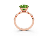 Rose gold Pear Cut Peridot Solitaire Twisted Band with Round  Accents and Prong Setting_25