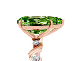 Rose gold Pear Cut Peridot Solitaire Twisted Band with Round  Accents and Prong Setting_27