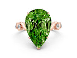 Rose gold Pear Cut Peridot Solitaire Twisted Band with Round  Accents and Prong Setting_37
