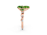 Rose gold Pear Cut Peridot Solitaire Twisted Band with Round  Accents and Prong Setting_39