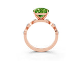 Rose gold Pear Cut Peridot Solitaire Twisted Band with Round  Accents and Prong Setting_40