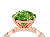 Rose gold Pear Cut Peridot Solitaire Twisted Band with Round  Accents and Prong Setting_41