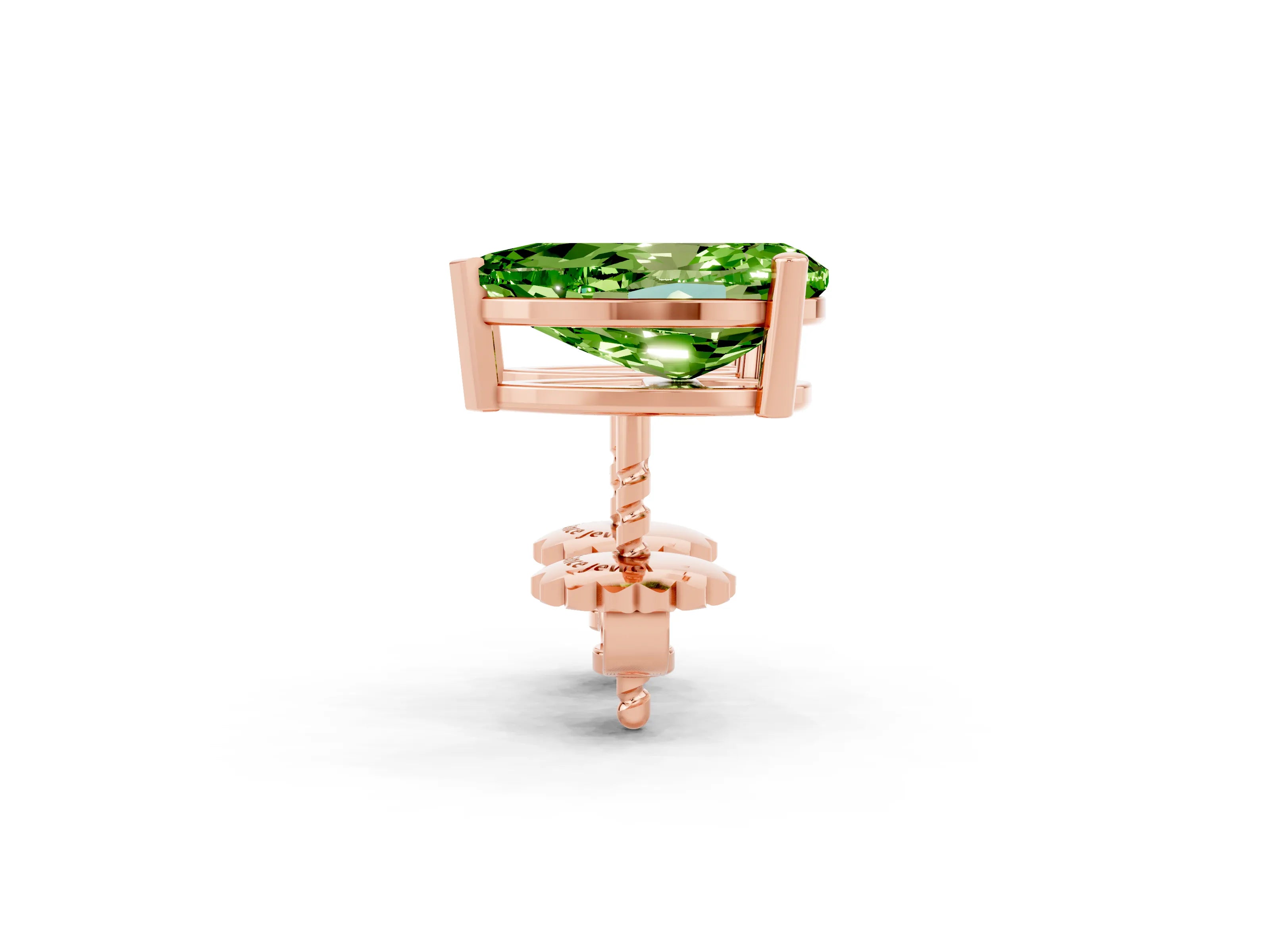 Rose gold Pear Cut Peridot Stud Earrings_20
