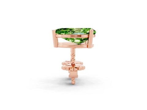 Rose gold Pear Cut Peridot Stud Earrings_20