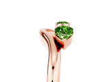 Rose gold Pear Cut Peridot Two-Stone Open Band Ring with Prong Setting_11