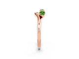 Rose gold Pear Cut Peridot Two-Stone Open Band Ring with Prong Setting_8