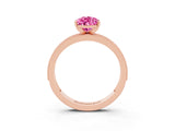Rose gold Pear Cut Pink Sapphire Milgrain Pavé Engagement Ring with Four-Prong Setting_27