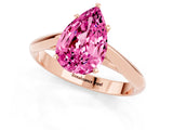 Rose gold Pear Cut Pink Sapphire Solitaire Engagement Ring with Cathedral Setting and Four-Prong Mount_19