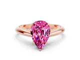 Rose gold Pear Cut Pink Sapphire Solitaire Engagement Ring with Cathedral Setting and Four-Prong Mount_24