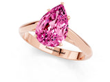 Rose gold Pear Cut Pink Sapphire Solitaire Engagement Ring with Cathedral Setting and Four-Prong Mount_73