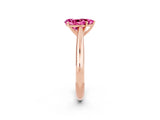 Rose gold Pear Cut Pink Sapphire Solitaire Engagement Ring with Cathedral Setting and Four-Prong Mount_74