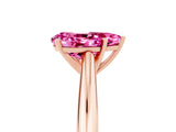 Rose gold Pear Cut Pink Sapphire Solitaire Engagement Ring with Cathedral Setting and Four-Prong Mount_77