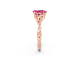 Rose gold Pear Cut Pink Sapphire Solitaire Engagement Ring with Celtic Knot Band and Four-Prong Setting_26