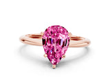 Rose gold Pear Cut Pink Sapphire Solitaire Engagement Ring with Classic Band and Four-Prong Setting_24