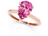 Rose gold Pear Cut Pink Sapphire Solitaire Engagement Ring with Classic Band and Four-Prong Setting_25