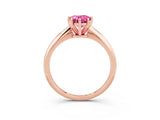 Rose gold Pear Cut Pink Sapphire Solitaire Engagement Ring with Classic Band and Four-Prong Setting_27