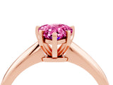 Rose gold Pear Cut Pink Sapphire Solitaire Engagement Ring with Classic Band and Four-Prong Setting_28