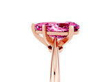 Rose gold Pear Cut Pink Sapphire Solitaire Engagement Ring with Classic Band and Four-Prong Setting_29