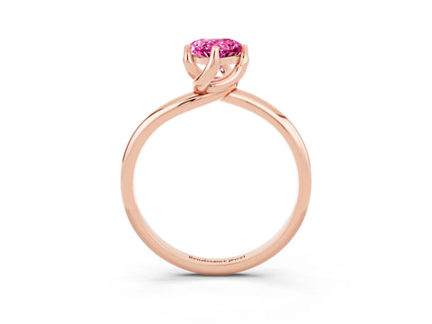 Rose gold Pear Cut Pink Sapphire Solitaire Engagement Ring with Four-Prong Setting and Classic Band_15