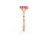 Rose gold Pear Cut Pink Sapphire Solitaire Ring with Flower Prong Setting and Classic Band_38