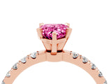 Rose gold Pear Cut Pink Sapphire Solitaire Ring with Pavé Accents and Four-Prong Setting_28