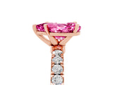 Rose gold Pear Cut Pink Sapphire Solitaire Ring with Pavé Accents and Four-Prong Setting_29