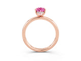 Rose gold Pear Cut Pink Sapphire Solitaire Ring with Thin Band and Four-Prong Setting_39