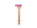 Rose gold Pear Cut Pink Sapphire Solitaire Twist Band Prong Setting Ring_86