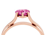Rose gold Pear Cut Pink Sapphire Solitaire Twist Band Prong Setting Ring_88