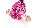 Rose gold Pear Cut Pink Sapphire Solitaire Twisted Band with Round  Accents and Prong Setting_13