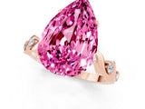 Rose gold Pear Cut Pink Sapphire Solitaire Twisted Band with Round  Accents and Prong Setting_25