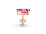 Rose gold Pear Cut Pink Sapphire Stud Earrings_32