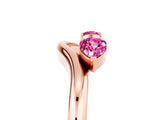 Rose gold Pear Cut Pink Sapphire Two-Stone Open Band Ring with Prong Setting_23