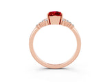 Rose gold Pear Cut Ruby Ring with Side Stones and Four-Prong Setting_39