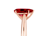 Rose gold Pear Cut Ruby Solitaire Engagement Ring with Cathedral Setting and Four-Prong Mount_23