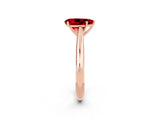 Rose gold Pear Cut Ruby Solitaire Engagement Ring with Cathedral Setting and Four-Prong Mount_80