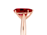 Rose gold Pear Cut Ruby Solitaire Engagement Ring with Cathedral Setting and Four-Prong Mount_83
