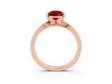 Rose gold Pear Cut Ruby Solitaire Engagement Ring with Classic Band and Four-Prong Setting_27