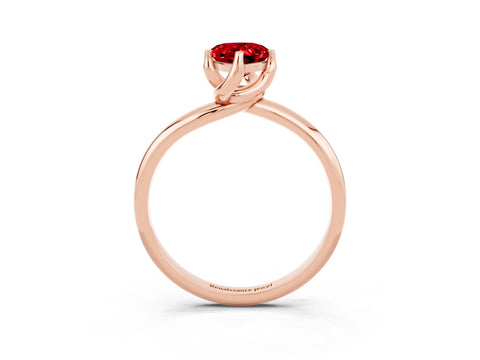 Rose gold Pear Cut Ruby Solitaire Engagement Ring with Four-Prong Setting and Classic Band_15