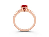 Rose gold Pear Cut Ruby Solitaire Engagement Ring with Round Band and Four-Prong Setting_3