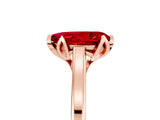 Rose gold Pear Cut Ruby Solitaire Ring with Flower Prong Setting and Classic Band_41