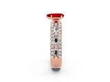 Rose gold Pear Cut Ruby Solitaire Ring with Pavé and Channel Set Band_2