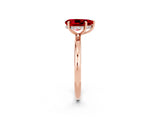 Rose gold Pear Cut Ruby Solitaire Ring with Thin Band and Four-Prong Setting_14