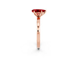 Rose gold Pear Cut Ruby Solitaire Ring with Thin Band and Prong Setting_14