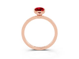 Rose gold Pear Cut Ruby Solitaire Ring with Thin Band and Prong Setting_15