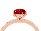 Rose gold Pear Cut Ruby Solitaire Ring with Thin Band and Prong Setting_16