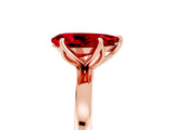 Rose gold Pear Cut Ruby Solitaire Ring with Thin Band and Prong Setting_17