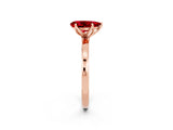 Rose gold Pear Cut Ruby Solitaire Ring with Thin Band and Prong Setting_26